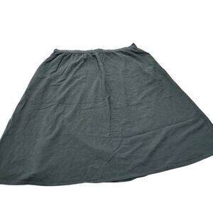 Little Cottonwood Green linen Cotton skirt midi under knee lagenlook minimalist